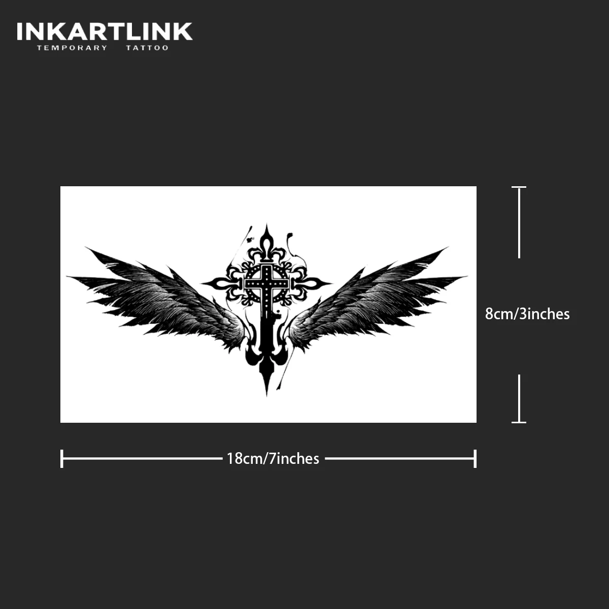 Adesivo per tatuaggio temporaneo con croce con ali, tatuaggio magico  impermeabile, dura fino a 15 giorni di tatuaggio finto, tatuaggio  semipermanente - AliExpress, image size:1200x1200