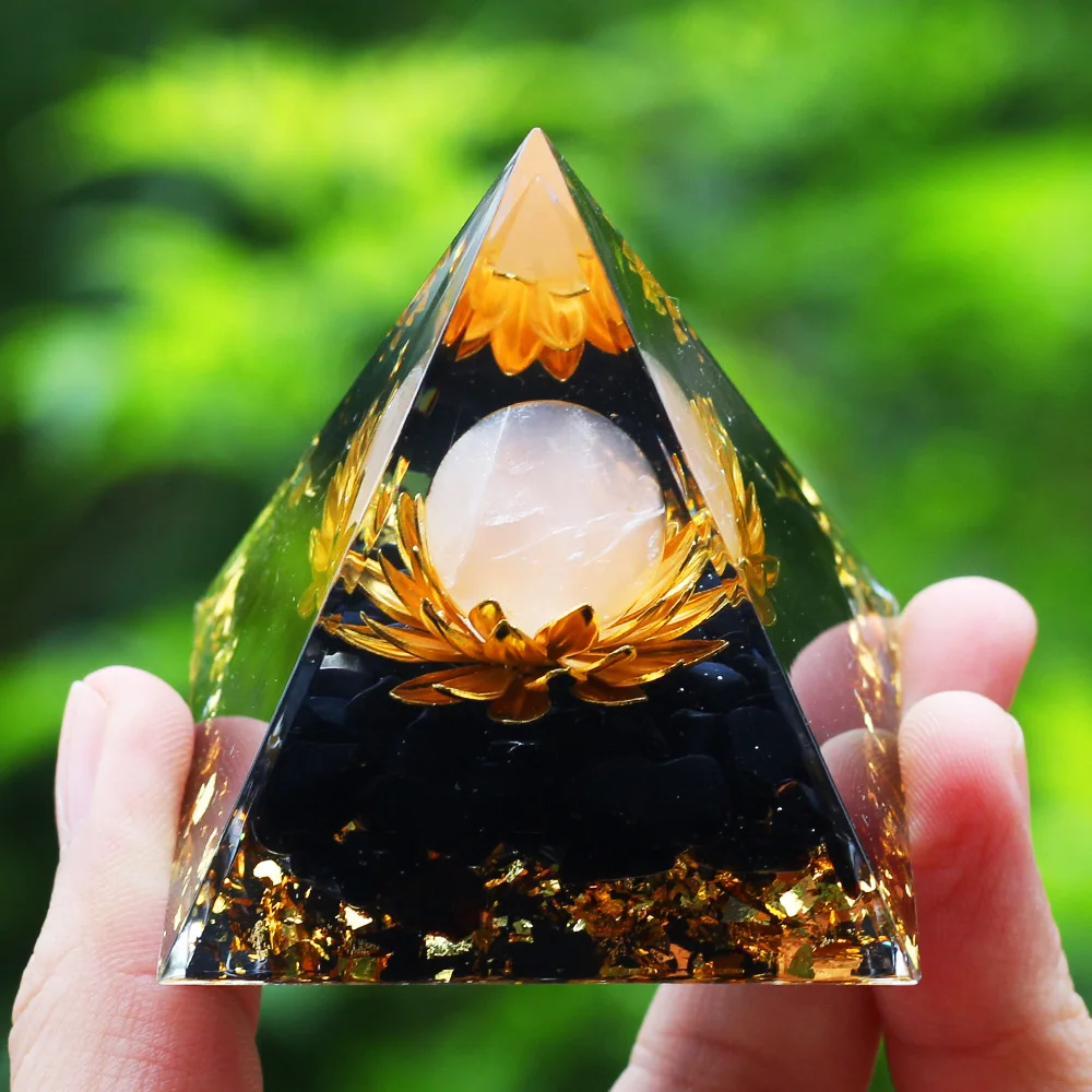 crystal pyramid Crystals Stone Orgone Pyramid Energy Generator Natural Amethyst Peridot Reiki Chakra Meditation Tool Room Decor Christmas Gifts