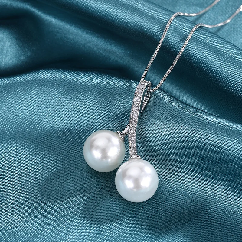 Vintage Fritillary Tahitian Pearl Pendant Necklace Clavicle Chain