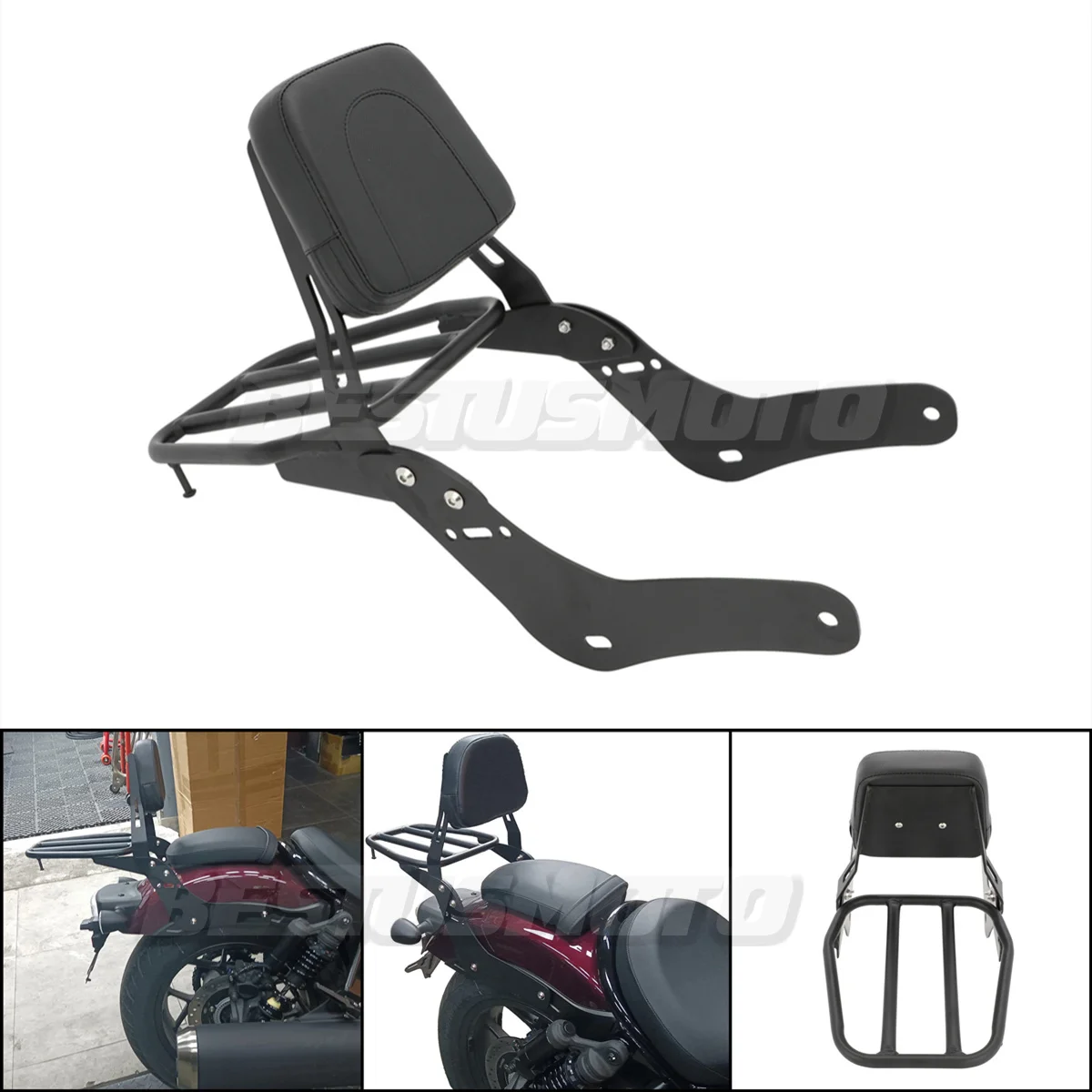 

Motorcycle Accessories Passenger Backrest Sissy Bar Luggage Rack For Honda Rebel CMX1100 CM1100 CM 1100 CMX 1100 2021 2022 2023