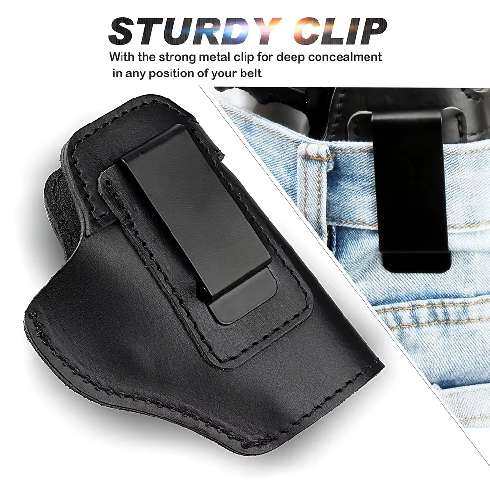 Left RIGHT Tactical Leather Holster for Concealed Carry Airsoft IWB Gun Holsters for Glock 17 19 43X Sig P365 9mm Hunting