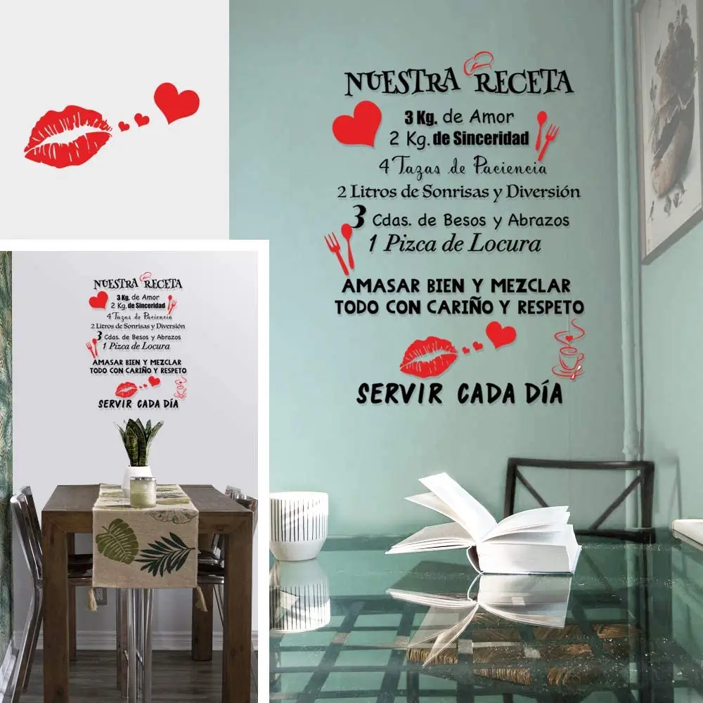 Pegatinas de pared con citas inspiradoras en español, frases motivacionales  de vinilo, pegatinas de letras, adhesivos, habitación decorativa negra,  dormitorio - AliExpress, image size:1000x1000