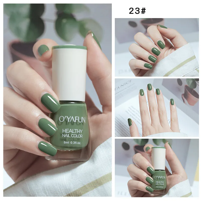 40 Colors Nail Polish Normal Without Lamp Art Manicure Semi-permanent Varnish Quick Dry Tearable 8ml Long Lasting Nail Polish nail polish