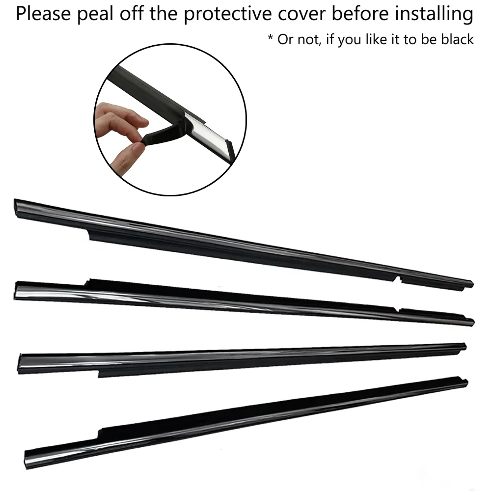 Window Weatherstrips For LEXUS LX470 1998-2007 Toyota Land Cruiser LC100 Side Door Glass Chrome Trim Seal Belts Moulding
