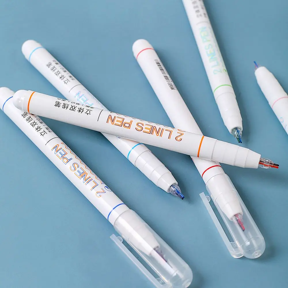 

Чернильный пигмент, школьный яркий маркер, двухцветные ручки для рисования, лайнер, художественные маркеры, цветная ручка с двумя линиями