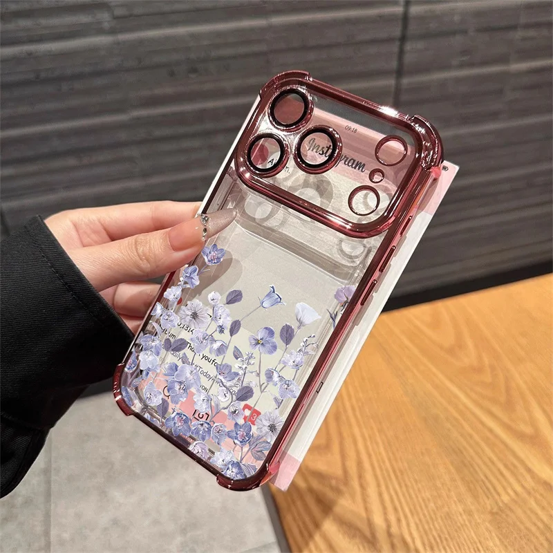 Purple Flower Heart Protective Phone Case