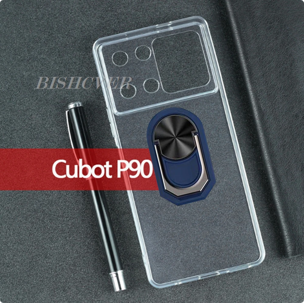 Cubot P90 6.88 Back Ring Holder Bracket Phone Case - TPU Soft Silicone Cover