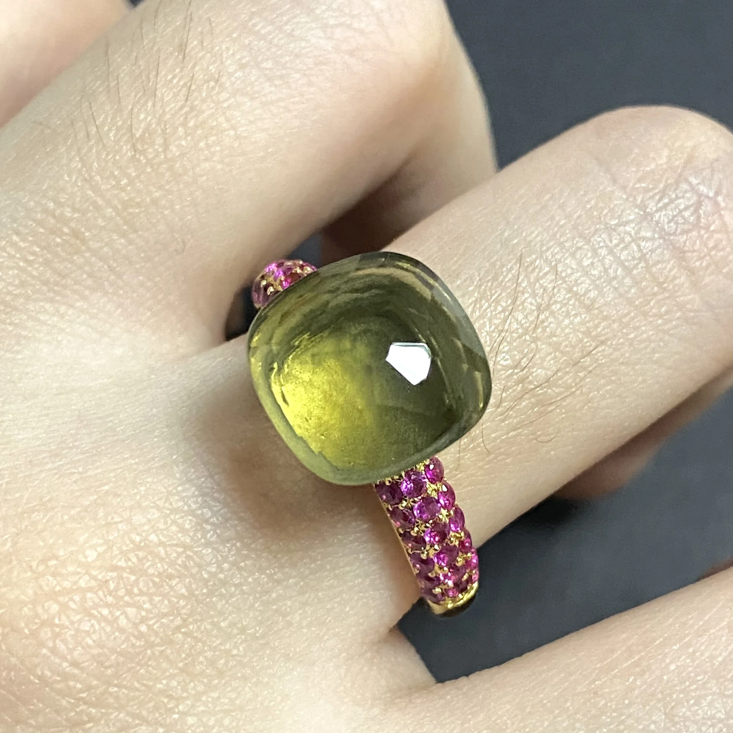 11.6x7mm Nudo Ring Square Candy Crystal Ring With Purple Zircon Crystal Ring For Women Jewelry Gift Birthday 3