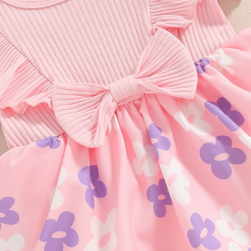

Летняя одежда для маленьких девочек, комбинезон в рубчик с цветочным принтом и коротким рукавом, платье, боди с оборками, повязка на голову