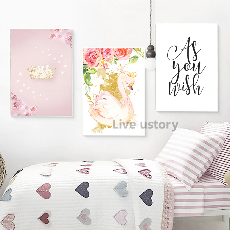 Swan Princess Watercolor Canvas Art 3