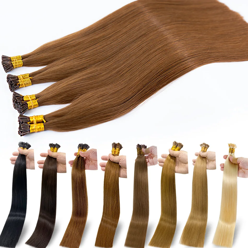 

I Tip Hair Extensions Straight Real Hair Extensions 10g/50g/100g Set Capsules Keratin Natural Human Fusion Hair Extension
