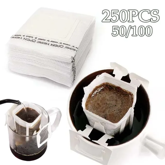 Biodegradable Coffee Filter Bags Disposable Drip Brewing Tool for Coffee Tea Travel Office Home Use Fast Flow Paper Filters