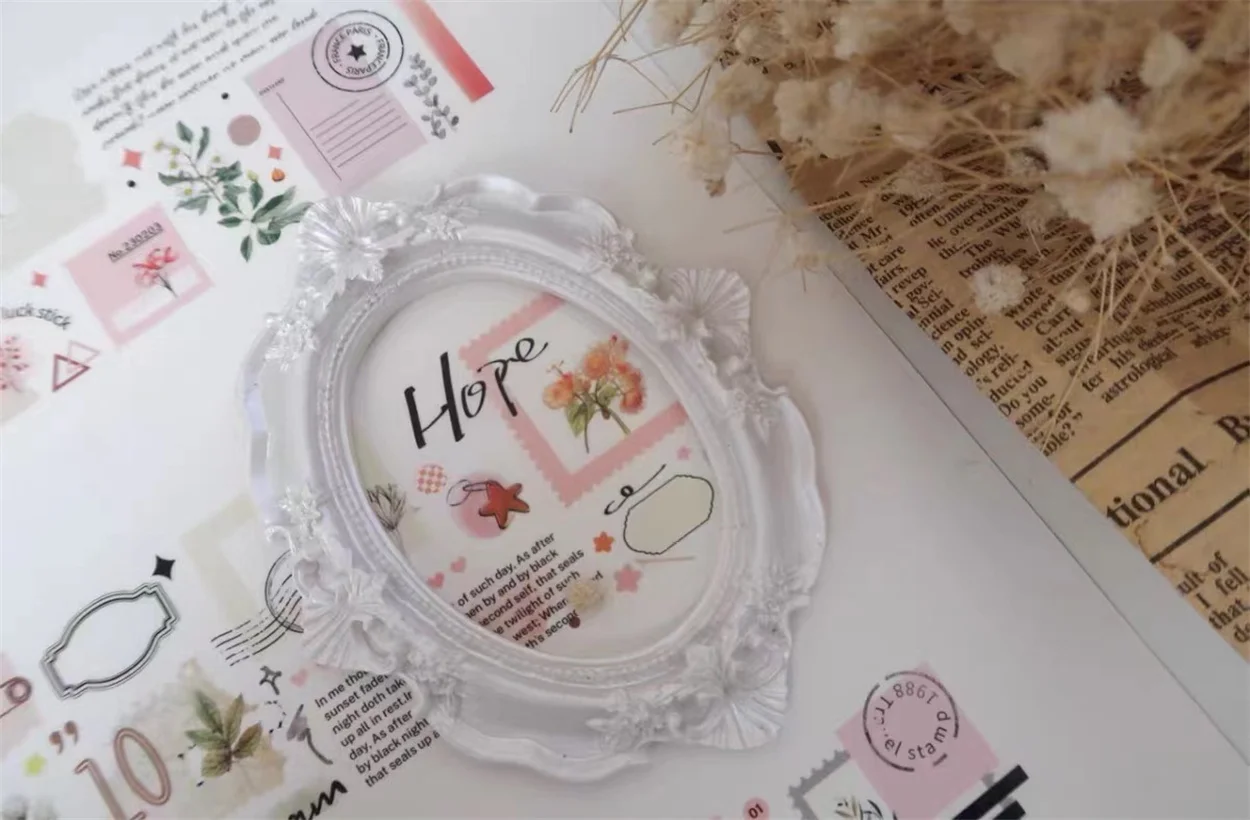 

Vintage English Words Hope Plant Floral Washi PET Tape Planner DIY Card Making Scrapbooking Plan Decorative Sticker