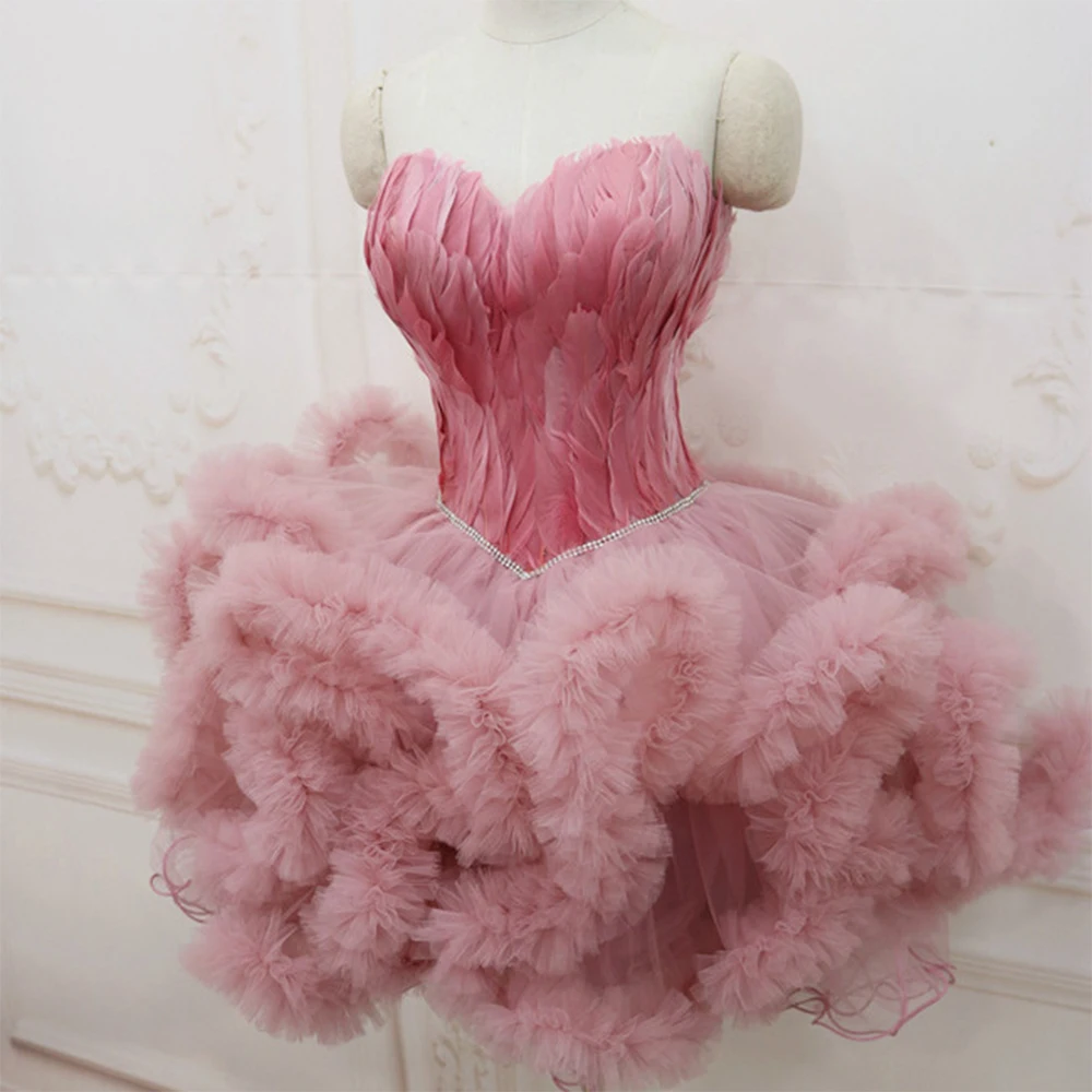 

Romans Homecoming Dress for Black Girl Feathers Party Gown Dress Graduation Women s Dress vestidos de festa فساتين مناسبة رسمية