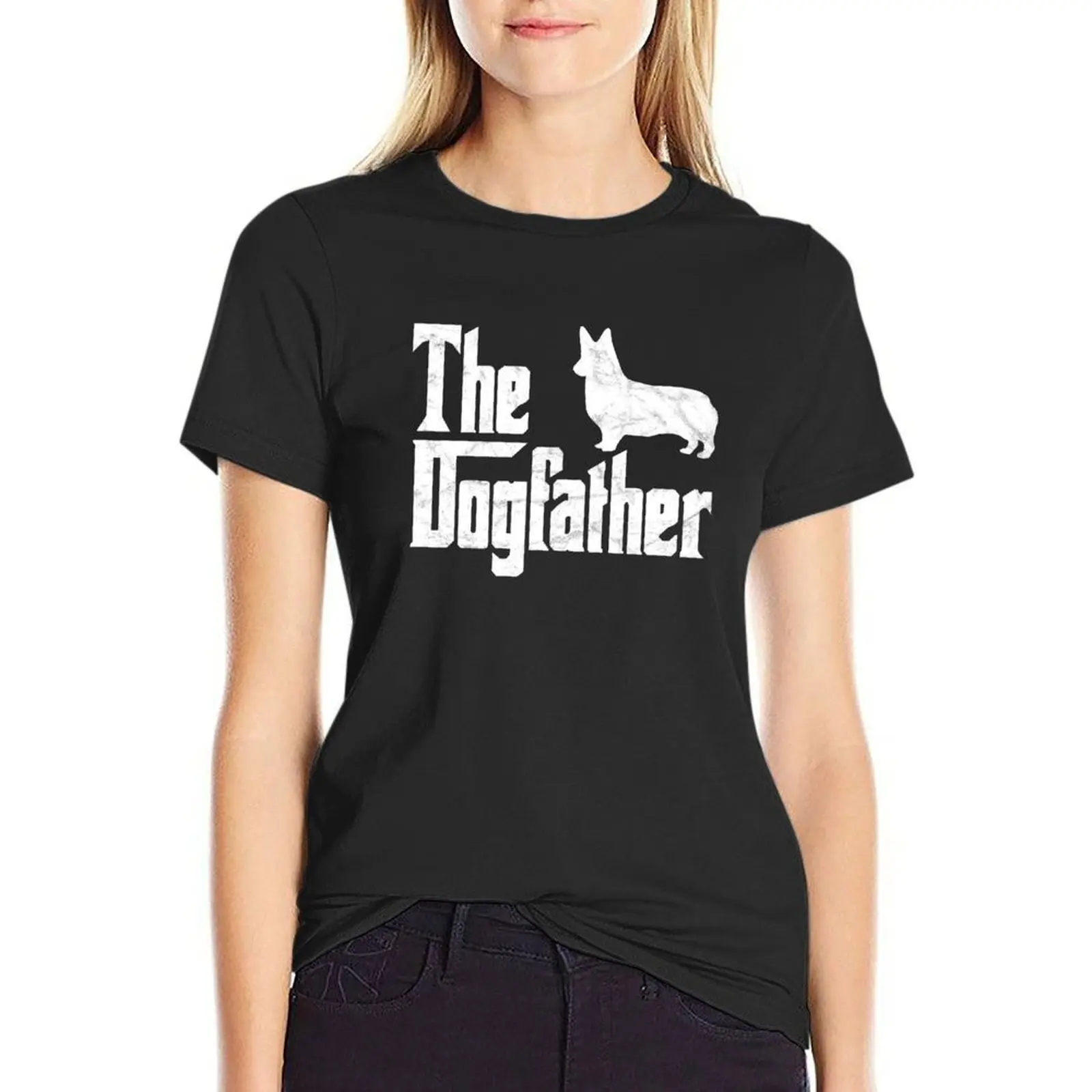 

Welsh Corgi T-Shirt The Dogfather Funny Dog Owner Shirt T-shirt funny summer clothes oversized Women t shirt