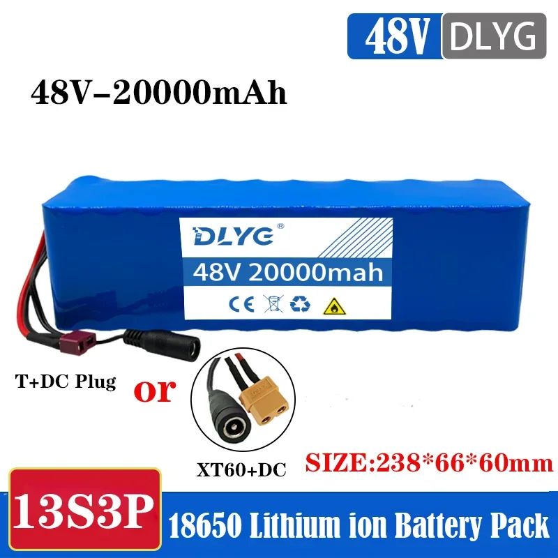 

48V Electric Bicycle Battery Pack 13S3P 20000mah 18650 Lithium-ion Battery 54.6V Electric Scooter Battery with BMS