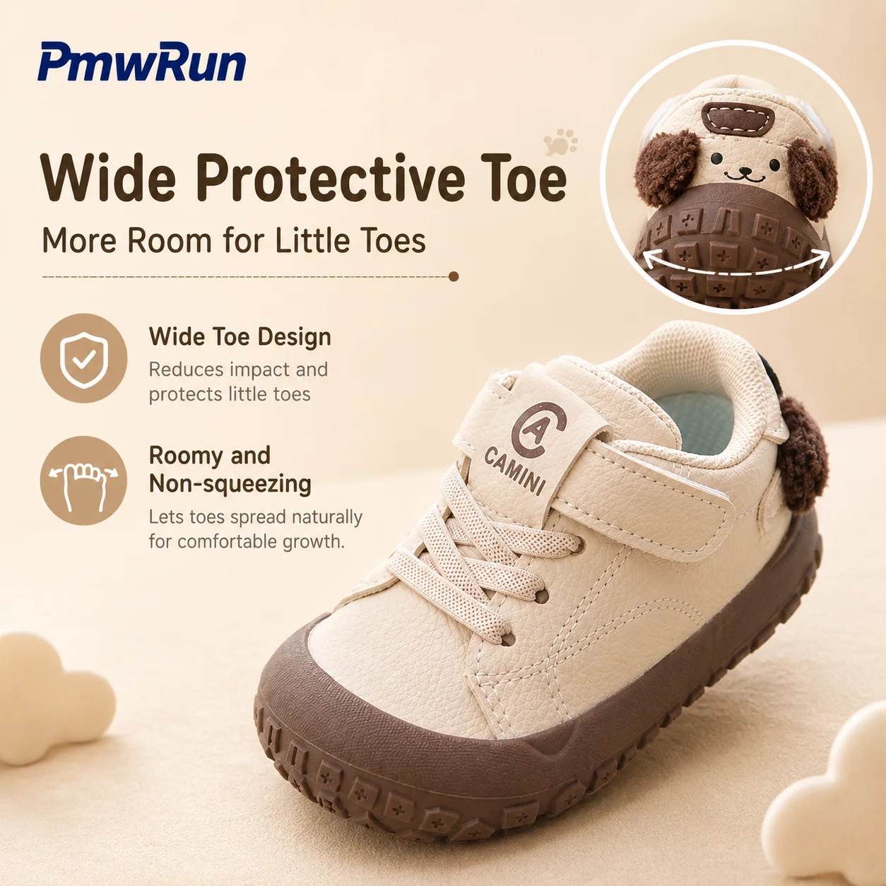 Children's Waterproof PU Leather Sneakers - Ergonomic and Casual Running Shoes