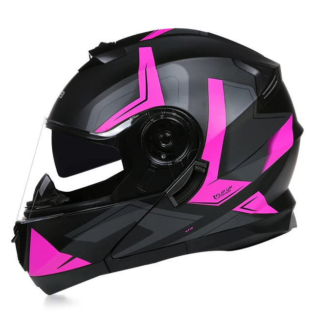 Cascos de motocicleta modulares Casco modular abatible doble visera Casco  Casque Moto Racing de cara completa