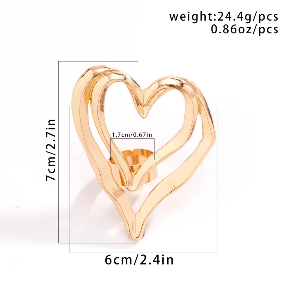 Anello statement donna con croce e cuore in metallo grande_voghion.com
