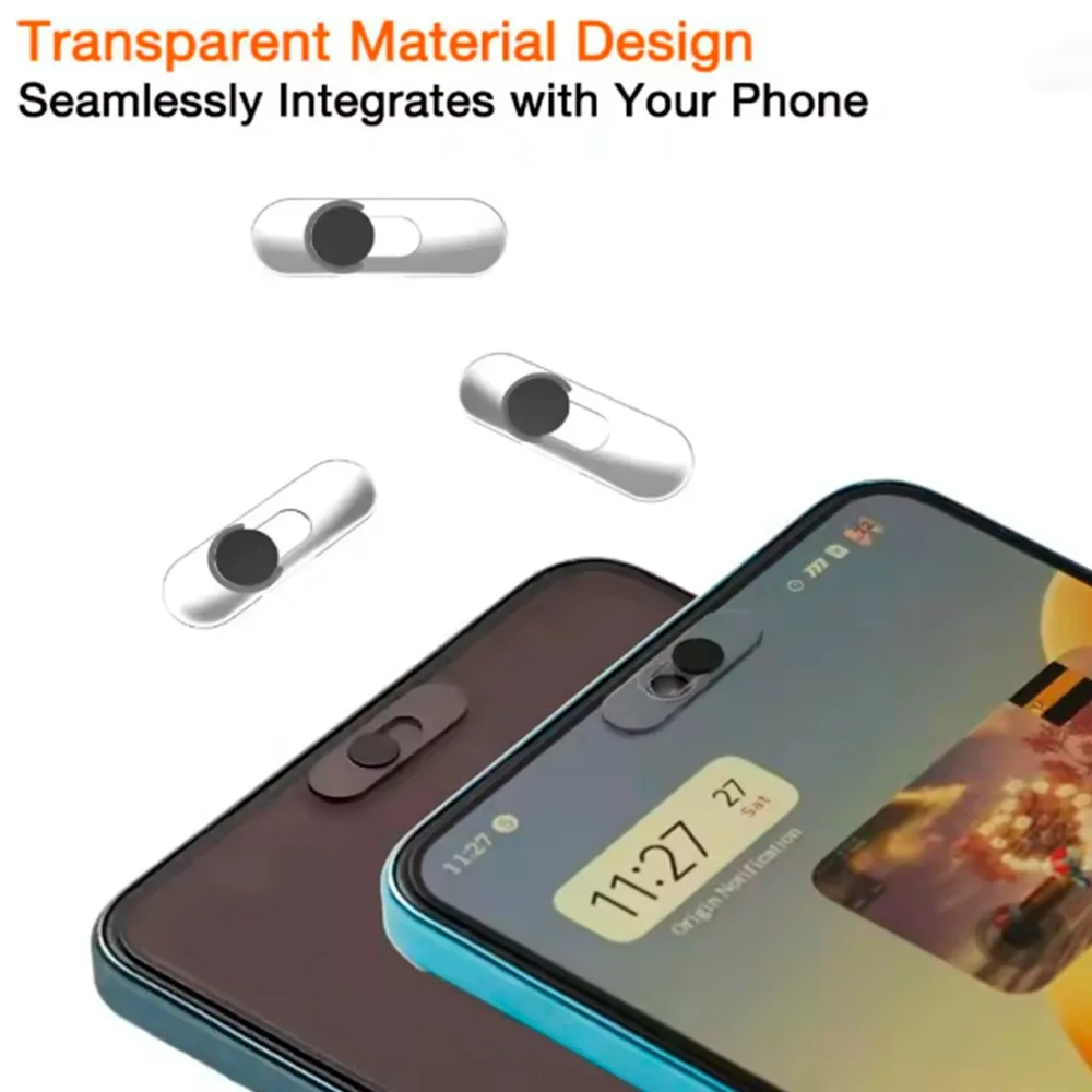 Premium Metal Sliding Webcam Cover with Lens Privacy Transparent Sticker