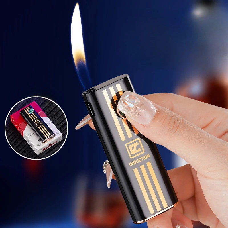 

Creative Open Flame Shell Lighter Portable Compact Silent Battery Ignition Cigarette Lighter Outdoor Portable Gas Smoking Set