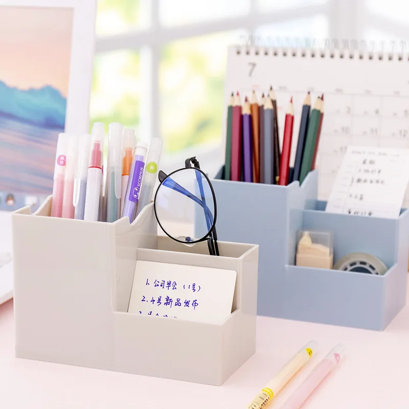 Creative Multi-function Penholder Desktop Debris Makeup Brush Storage Box  Cute Desk Accessories Kawaii Desk Organizer - Pen Holders - AliExpress