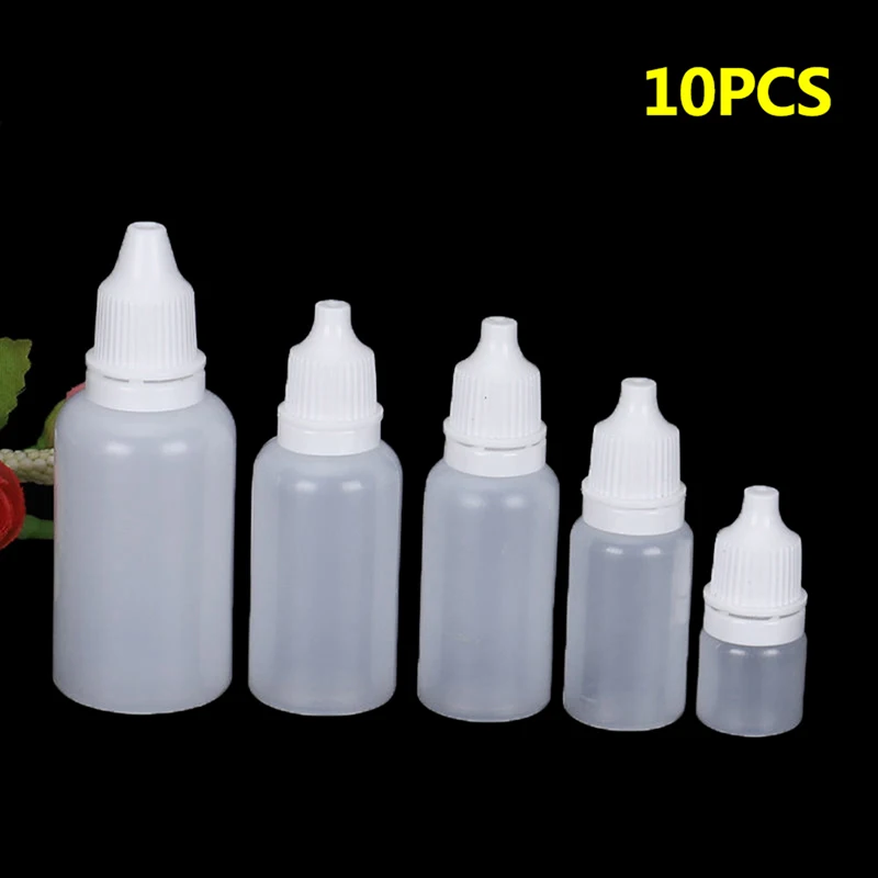 10Pcs 20ML Empty Plastic Squeezable Dropper Eye Liquid Dropper Refillable Bottles