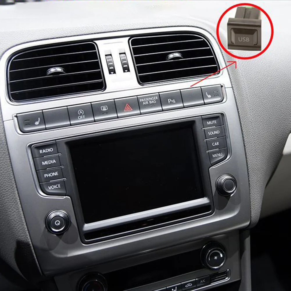 

Plastic 3.3*2.3 (CM) Black USB With Dust Cover Wire Harness Adapter Cable Dash Flush Mount Dual USB High Quality