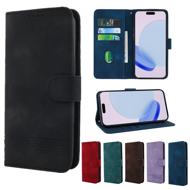 Leather Magnetic Flip Wallet Case with Card Holder
