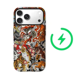 Japanese Tiger & Dragon Collage Design Magnetic Phone Case - Single/Dual Layer Tough Protection - iPhone 17 (FC)