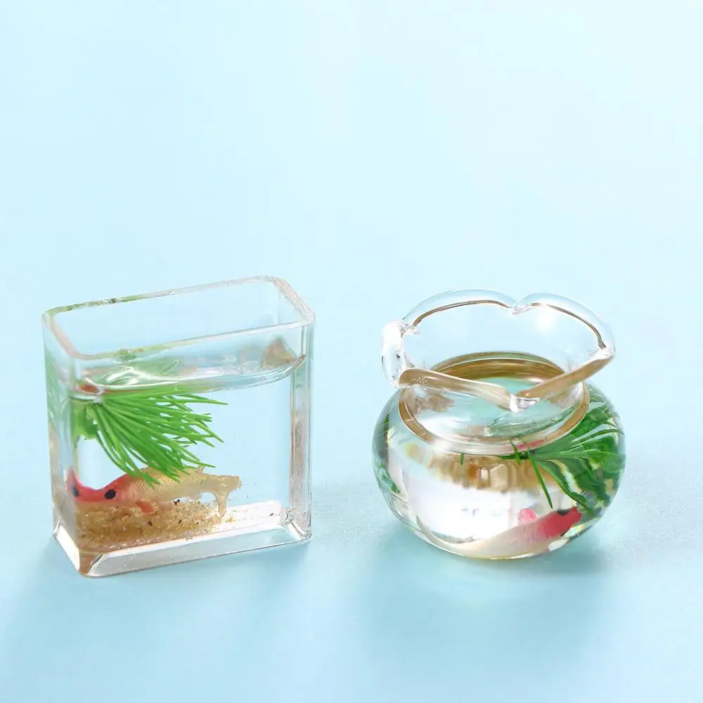 

Dollhouse Decals Pretend Toy Dollhouse Miniature Glass Fish Tank Model Miniature Fish Tank Miniature Fish Bowl