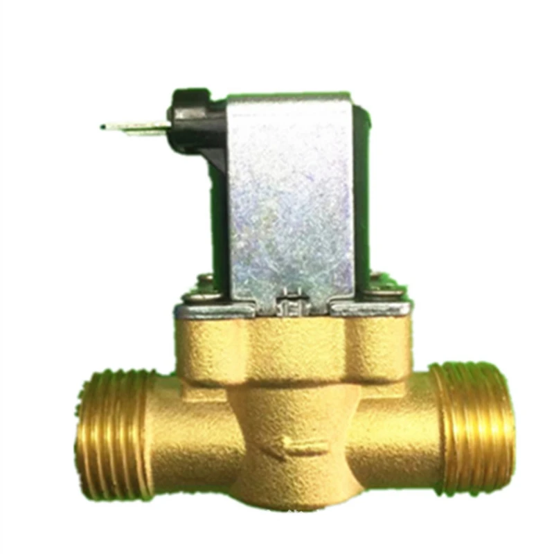 Solenoid Valve Brass Electric Four-quarter Parallel Double External Thread Body All Copper Normally Closed Inlet Solar Hot Water