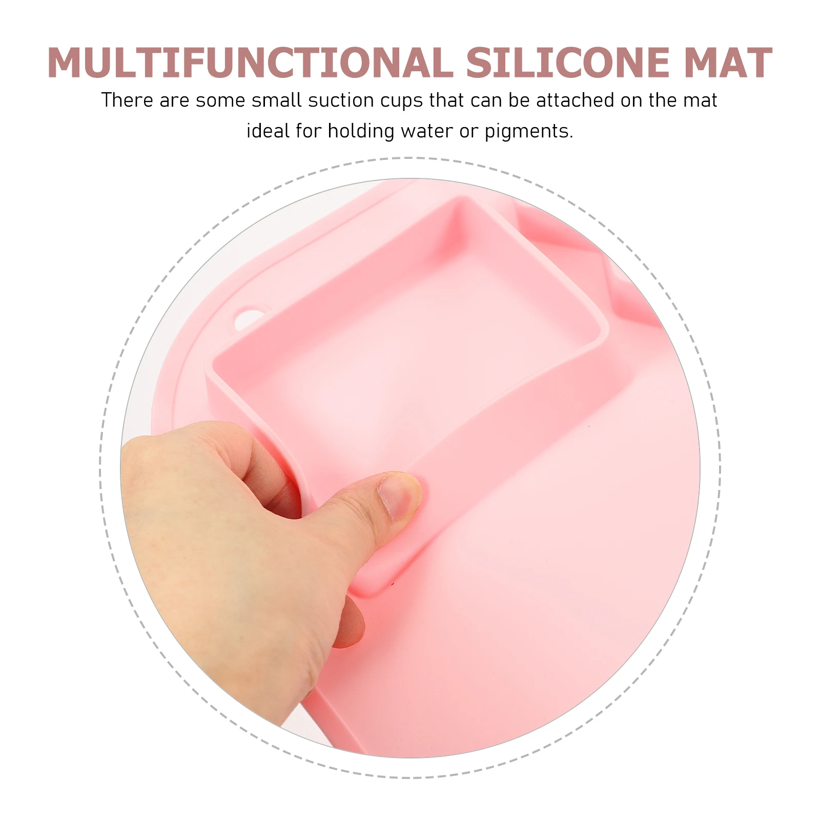 Pink Washable Painting Pad Silicone Craft Mat Kids Art Supplies Palette Non Stick Diy Multipurpose Board Lightweight Portable