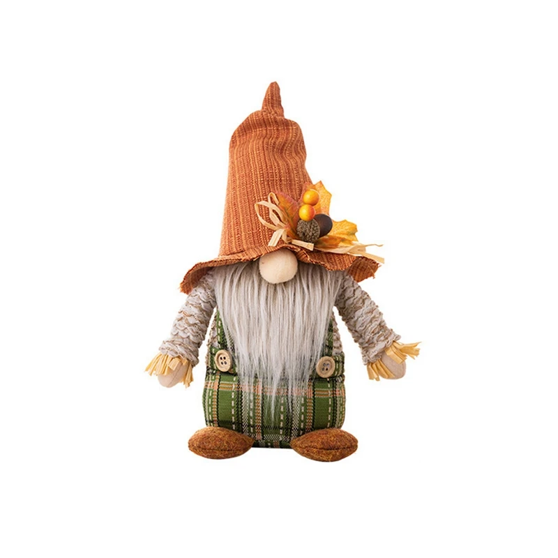 

1 PCS Thanksgiving Day Harvest Festival Fisherman's Hat Rudolph Doll Ornaments Fall Gnome Plush Elf Doll Gifts Rudolph Doll Male