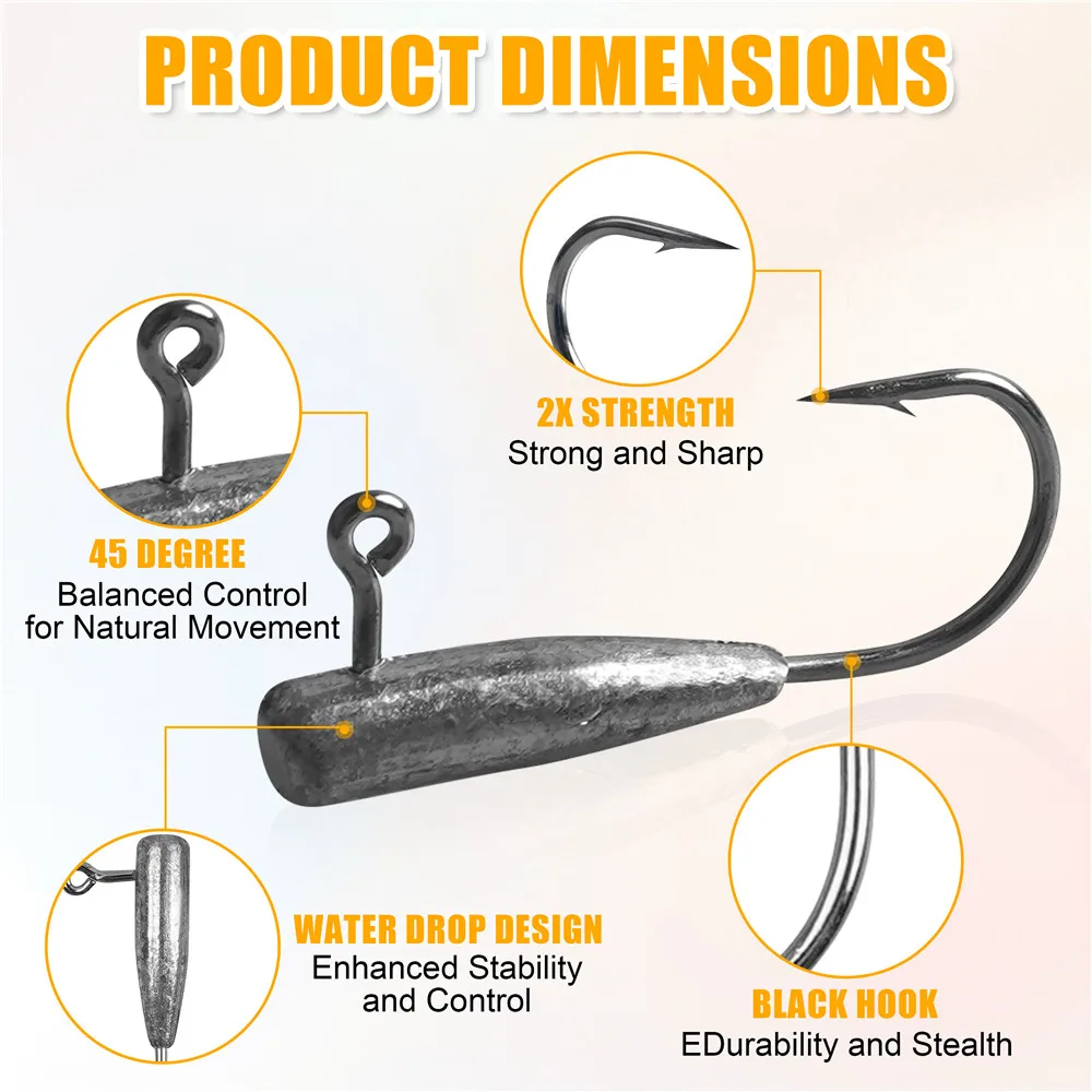 40pcs Rubber Maggots Fishing Baits With Hooks – Soft Grub Lures For Trout, Crappie, Panfish (Size 4 Hooks)