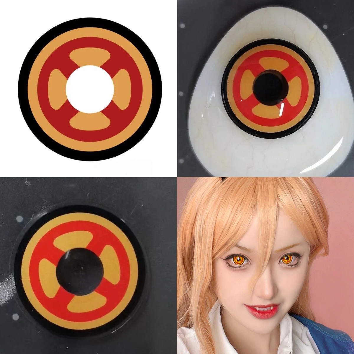Two-Pack Yellow Color Contact Lenses for Makima Cosplay with Free Shipping