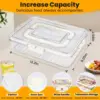 Portable Snackle Box Container  Divided Serving Tray with Lid and Handle Clear Snack Box Organizer for Fruits Candy, Snacks 2