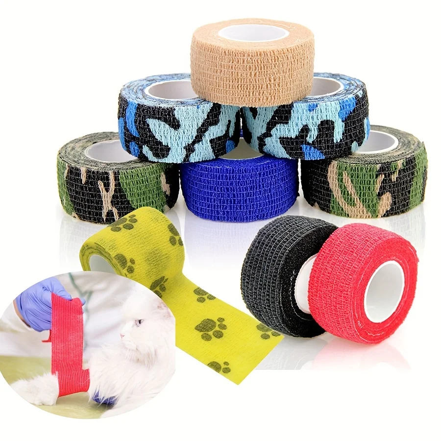 5pcsPetSelfAdhesiveBandageVetWrapsforCatDogRabbitSmall