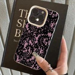 Elegant Black Lace Pattern Protective Soft Phone Case Cover - iPhone 15 Plus (1)