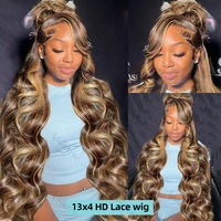 30 40 Inch 4/27 Highlight Body Wave 13x4 Human Hair Lace Frontal Wigs 250 Density Colored Ombre 13x6 HD Lace Front Wig For Women 2
