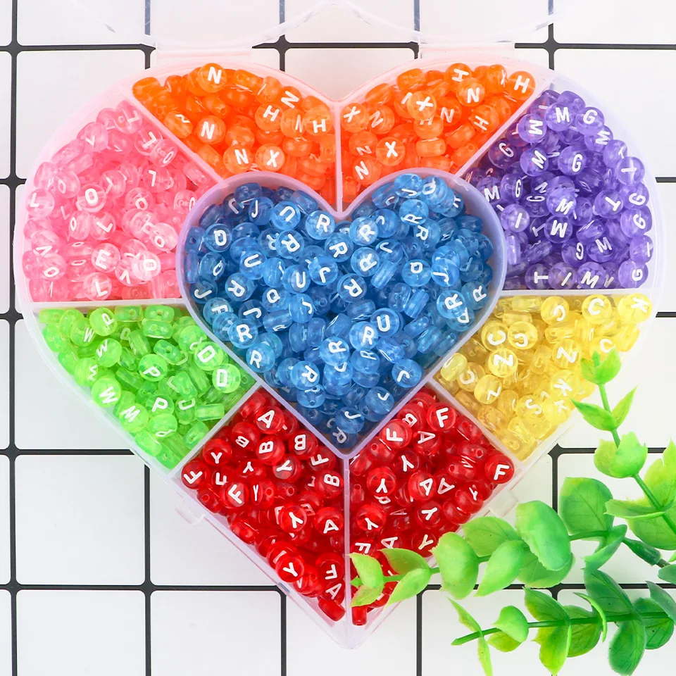 100 Wit Hart Nummer Hashtag Cube Kralen, Witte Acryl Kubus DIY, Vierkant Nummer Hart Hashtag Mix Kralen - België