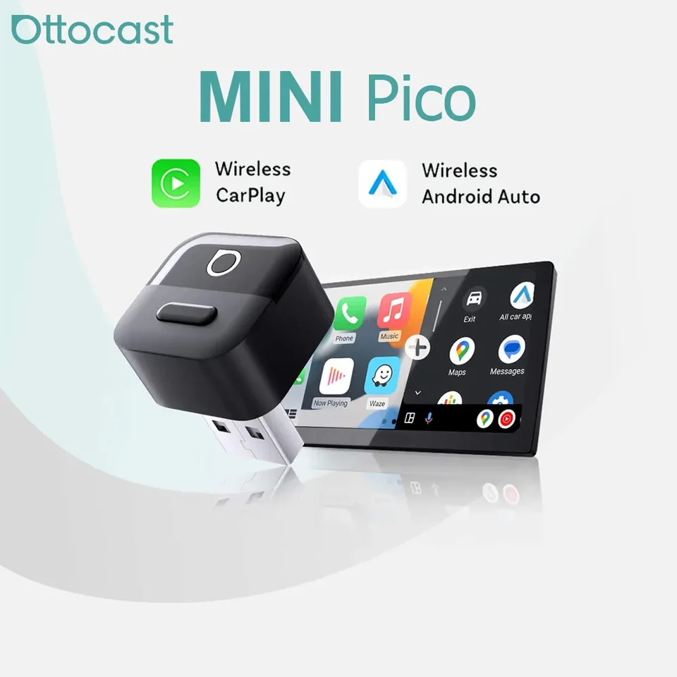 PICO Pro Adattatore Wireless Per Android Auto E CarPlay – Plug & Play, Touch Screen E Comandi Al Volante
