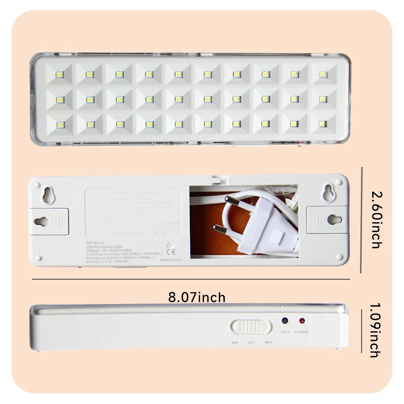 LED Light 30LEDs Portable Emergency Light 2 Modes Dimmable Camping Lanterns Wall-mounted Rechargeable Home Lamp For Power Loss Use