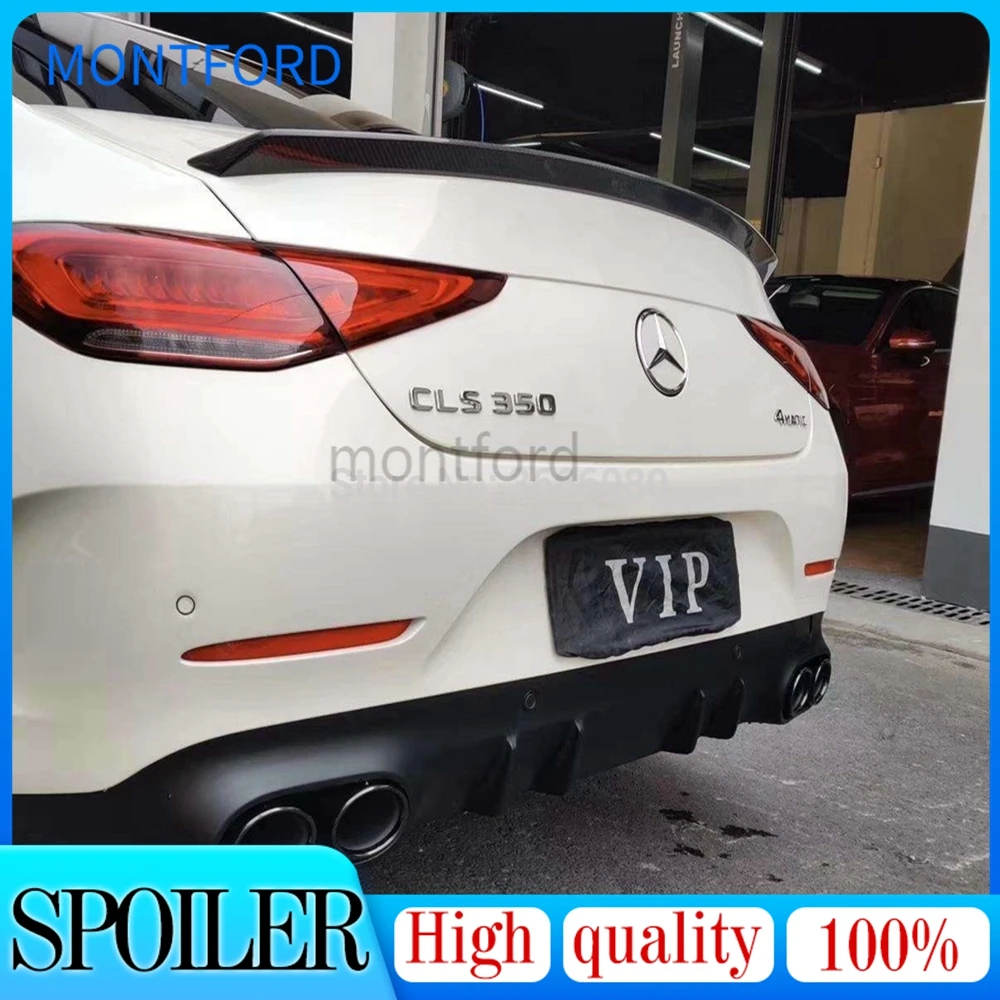 

For Mercedes-Benz CLS300 CLS350 CLS450 CLS53 Sedan CLS C257 2019 2020 2022Carbon Fiber Rear Trunk Wing Lip Rear Spoiler Wing