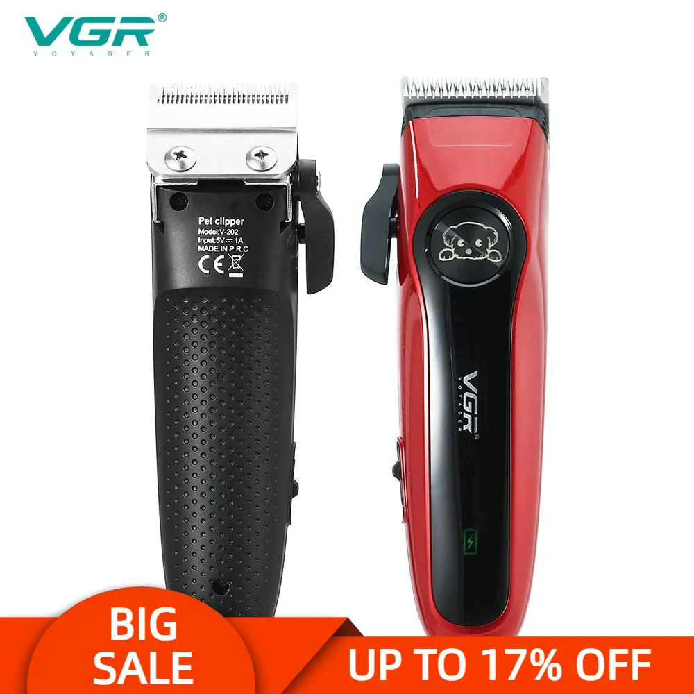 VGR 202  Pet Hair Clipper Rechargeable Professional Personal Care USB Clippers Trimmer Barber For Hair Cutting Machine Clippers