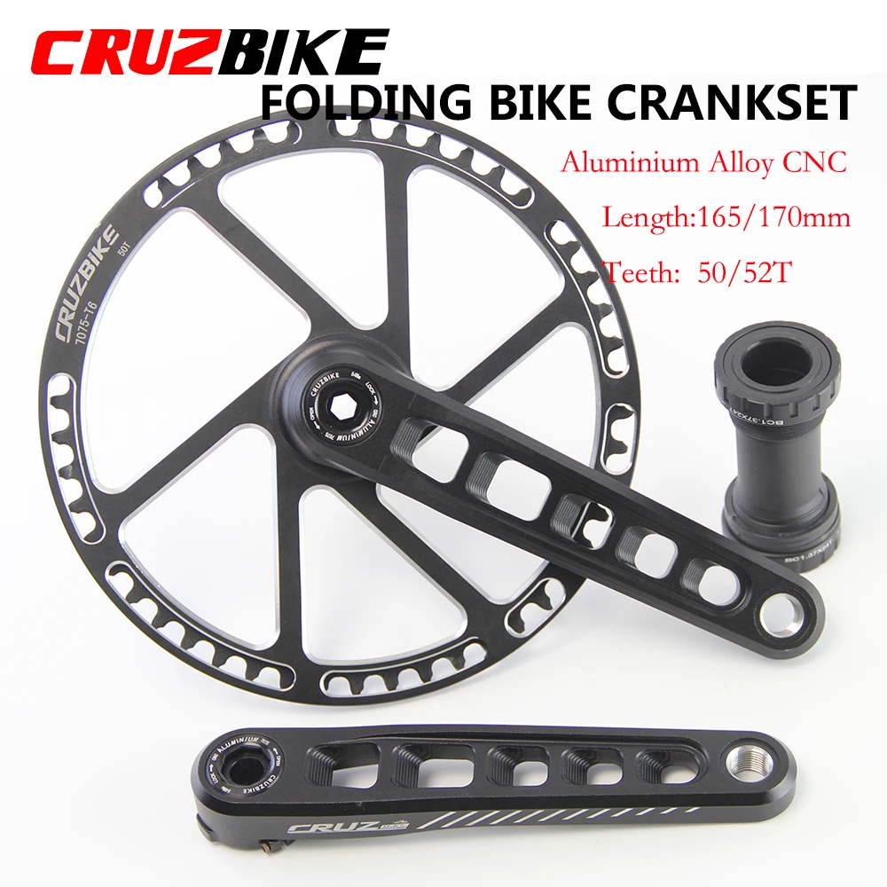 CRUZbike Folding Bike Crankset Ultralight 165/170mm Hollow Tech Crank