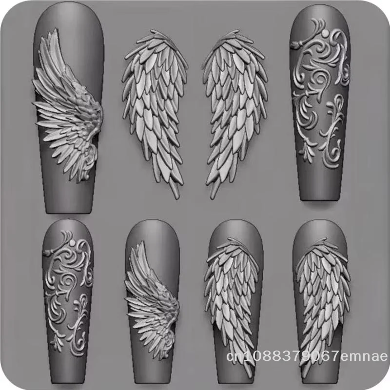 [ZS]1개 귀여운 나비 날개 실리콘 네일 몰드 재사용 가능 템플릿 스탬핑 3D DIY 디자인 네일 아트 부품 장식 도구