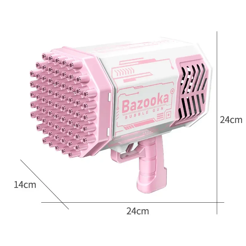 Bubble Gun Rocket 69 Holes Soap Bubbles Machine Gun Shape Automatic Blower With Light Pomperos Toys Gift Outdoor Toys for Kids 6