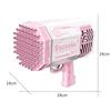Bubble Gun Rocket 69 Holes Soap Bubbles Machine Gun Shape Automatic Blower With Light Pomperos Toys Gift Outdoor Toys for Kids 6