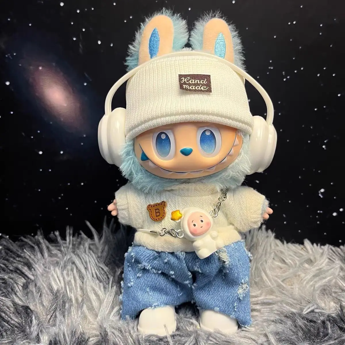 For 17cm Labubu Clothing Macaron Sports Set 3.0 Labubu Clothes Outfit Headphone Hat Pendant Pants DIY Doll Accessories Gift Toy 1